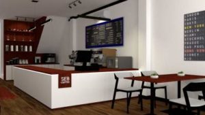 desain interior cafe minimalis modern BSD